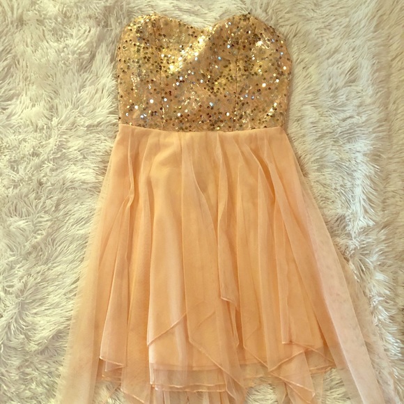 Speechless Rose Gold Chiffon/Sequin Valentine’s Cocktail Dress - Picture 1 of 8
